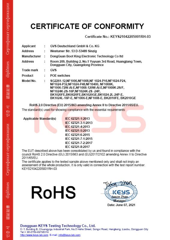 RoHS - Dongguan Buke Electronic Technology Co., Ltd.