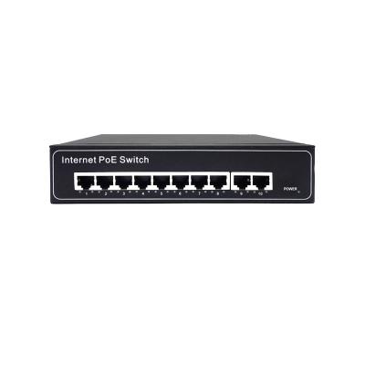 China Port LACP 8 Poe Switch 10/100 +2 Ports 1000Mbps Uplink Gigabit Mbps Ethernet Poe Gigabit Switch for sale