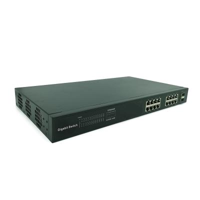 China POE 802.3 SFP Ethernet Cisc Managed IP Camera Single Gigabit 240vdc 16 Port Switch 1000mbps Best Poe for sale