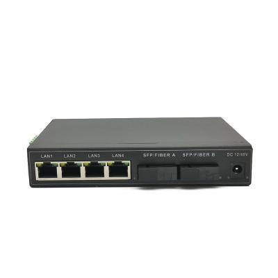 China POE 4 PoE ports 10/100/1000 M Network Ethernet industry poe switch IEEE 802.3af gigabit POE optical switch for sale