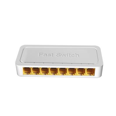 China Factory Stackable Direct 8 Port Ethernet Switch Iron Housing Soho Mini 10/100mbps Unmanaged Switch for sale