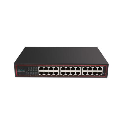 China Factory price stackable 24 ports 10/100Mbps good 24 million bit ethernet switch unmanaged metal casings for sale