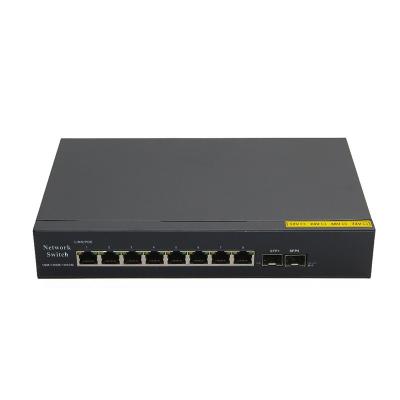 China 8 10/100 Stackable Port Unmanaged /1000m Poe+2port Uplink Ethernet Switch Poe Switch for sale