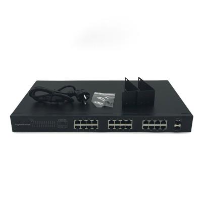 China New Stackable Original 24 Port Poe Switch With Best Price All Gigabit Switch Poe 24 Ports 10/100/1000mbps for sale