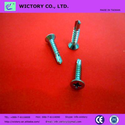 China Pan MADE IN TAIWAN DIN7504P phillip flat head drive galvanized SDS SELF DRILL SCREWS for sale