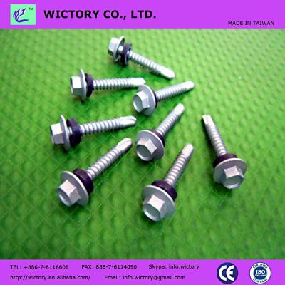 China MADE IN TAIWAN Galvanized Hex Flange Head Tek SELF DRILLING SCREW Fasteners for sale