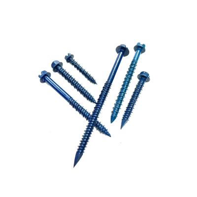 China Concrete Pan Slotted Hex Washer Head Thread Screw Blue hi-lo 500/1000 hr. st taiwan for sale