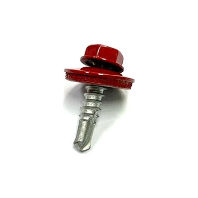 China Pan head hex seal self drilling screws coated 1000 hours. sst assembled with glued joint, painted taiwan red for sale