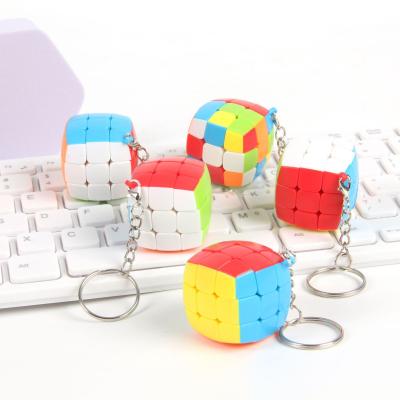 China Factory Direct Customized Magic Bell Puzzle 3x3x3 Metal Decompression Puzzle Locking Mini ABS Toys Cube Key Chain Educational Gifts for sale