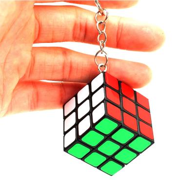 China Hot Selling High Quality 3 Layer Plastic Magic Classic Puzzle Decompression Gifts Toys Puzzle Mini Smart Cube Key Chain for sale