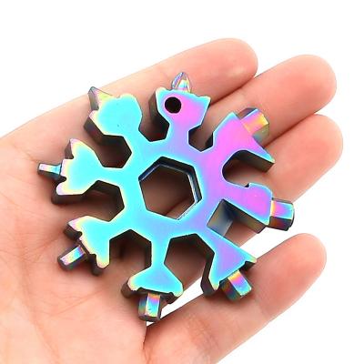 China Christmas Gift New Multi Tool Wrench Universal 18 In 1 Multitool Flake Alloy Snowflake Tool For Bottle Opener for sale