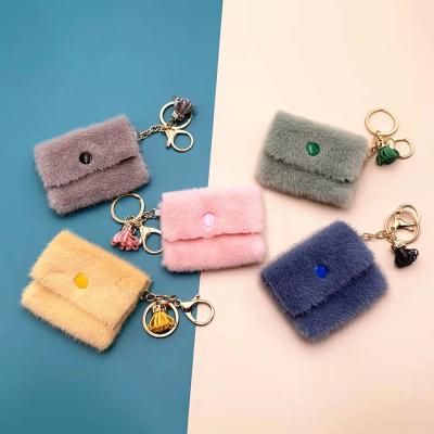 China Mini Change Wallet Key Chain Candy Color Coin Cable Data Bag Key Chain Sale Key Chain Hot Cute Storage Key Pendant Bag for sale