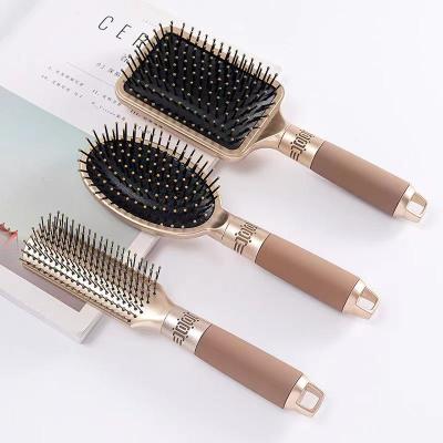 China Non Slip Gold Double Sided High Quality Home Handle Fashionable Multifunctional Women Men Styling Massage Stretch Airbag Magic Comb for sale