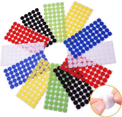 China 15mm Viable Colorful Diameter Hook Sticky Back Coins, Self Adhesive Dots Loop Tapes for DIY Crafts Office Classroom for sale