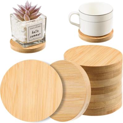 China Cocina personalizada Cuadrada Redonda Copas de té Pads Conjunto de Baño de madera de bambú con Impresión en venta