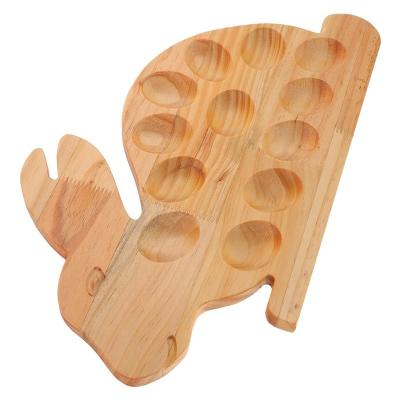 China Customized 202407 Rabbit Tray Deviled Egg Recipes Seafood Serving Tray Home Kitchenware Wood Egg Plates for sale