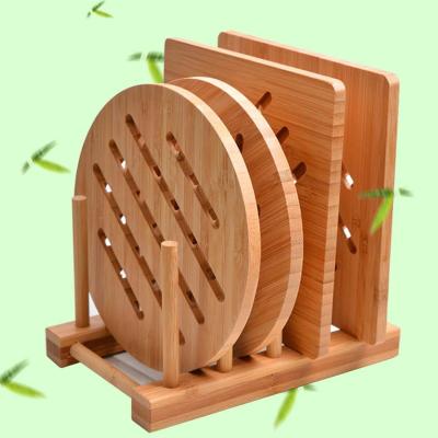 China CLASSIC Design Style Bamboe Hot Pads Trivet Natuurlijke Bamboe Trivet Mat Set voor Warme Gerechten Te koop