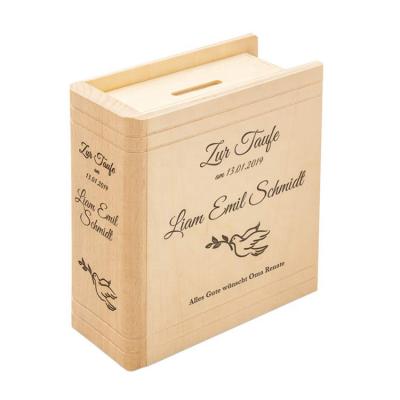 China Wood Type Solid Wood Money Savings Box Wooden Cash Saver Wooden Coin Bank for OEM/ODM for sale