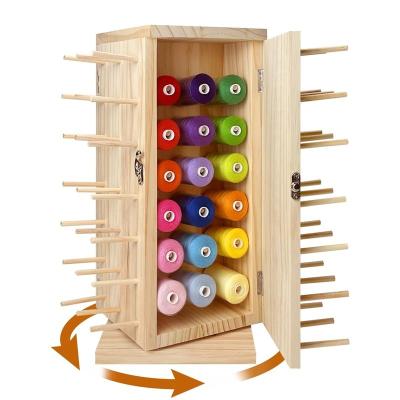 China 360 Degree Rotating Wooden Thread Holder Ideal Storage for DIY Spools Thread Braiding for sale