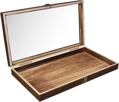 China Rectangle Wooden Jewelry Tray With LED for Custom Natural Wood Jewelry Holder Boxes for sale