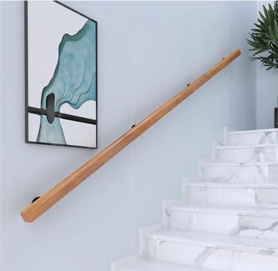 China Indoor Wooden Handrails Modern Design Style Non-Slip Staircase Wall Mounted Grab Bar for sale