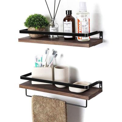 China Wood Wall Mounted Storage Shelves Adjustable for Kitchen and Bathroom Organization for sale