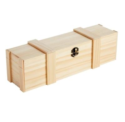 China Split or Demi Wine Bottles Solid Wood Wine Box 13.8X3.9X3.9 Inch with Customized Logo for sale