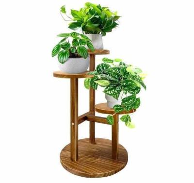 Chine Logos personnalisé support de plante en bois pour la plante de jardin en bois de pin intérieur et le support à niveaux à vendre