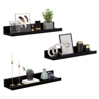 China Modern Wall Decorative Floating Shelves MDF Customized Color Wall Mounted Display Rack for sale