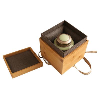 China Custom Luxury Tea Set Gift Box Bamboo Storage Product Packaging Wooden Boxes for sale