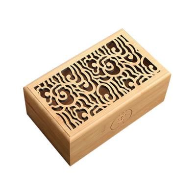 China Caja de regalo de madera de bambú ecológica reutilizable hecha de madera sólida para promociones personalizadas en venta