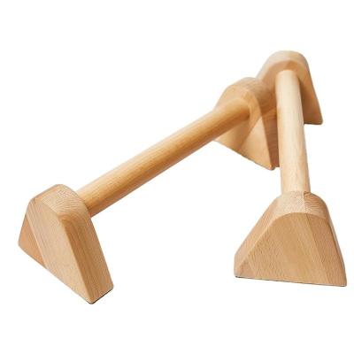 China Customized Logo Wooden Muscle Push up Stands for Calisthenics Workout Gym Equipment for sale