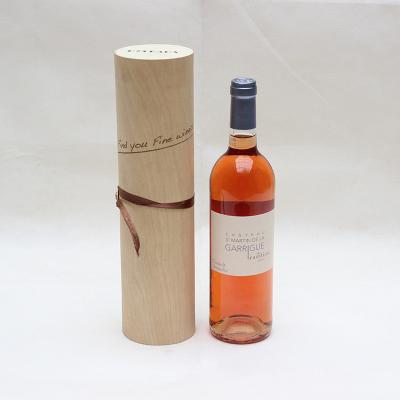 China Custom Round Tube Birch Veneer Soft Bark Houten Verpakkingsdoos voor Gift Wine Flask Te koop