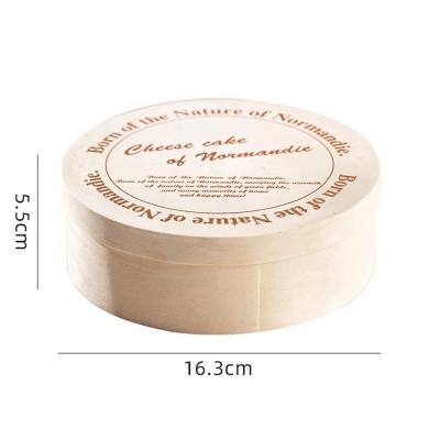 China Natural Wood Color Wooden Box for Custom Round Cake Cheese Cake Salad Fruits Packaging for sale