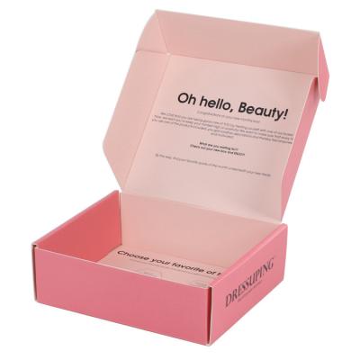 China Customized Matt Lamination Printing Pink Cosmetic Set Shipping Mailer Box for Skin Care for sale