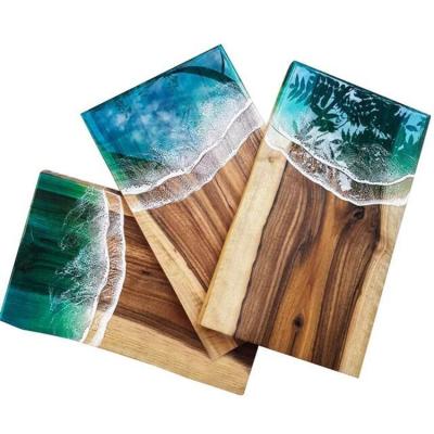 China Cocina de almacenamiento de pan de madera de mármol con tablas de corte de resina de nuez con formas oceánicas de bambú en venta