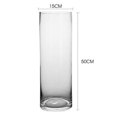 China Thick Clear Glass Tall Glass Cylinder Vase for Modern Style Holiday Selection for sale