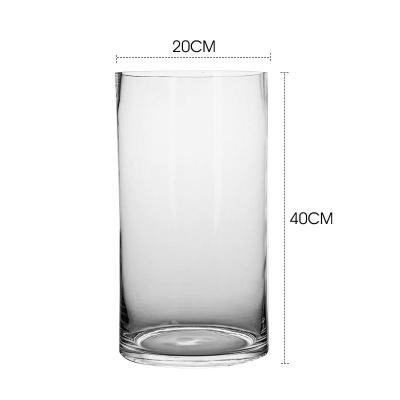 China Vaso de mesa de diseño minimalista para vidrio transparente Vaso de flores cilíndrico en estilo nórdico en venta