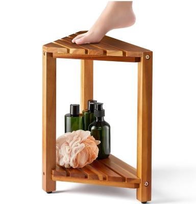 Chine Meubles de salon Bancs de douche d'angle en bois Sièges et bancs avec étagère de rangement à vendre