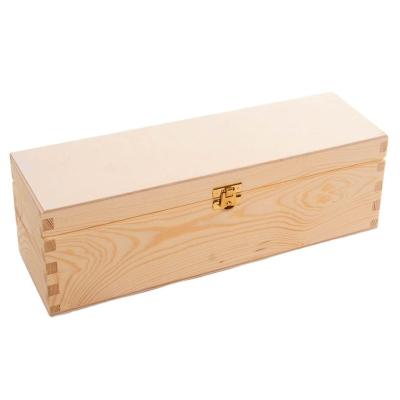 China Custom Order Accepted Silk-screen Printing Unfinished Pine Wood Wooden Box for Wine for sale