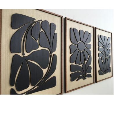 Chine Appareil électroménager Art mural moderne du milieu du siècle pour la salle Boho Art à feuilles en noir et blanc minimal à vendre