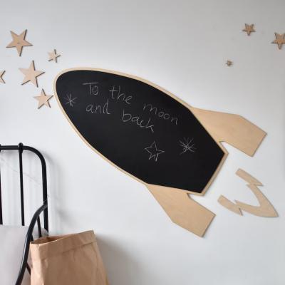 China All-Season Toddler Montessori Rocket Wooden Chalk Board with Stars in Modern Design for sale