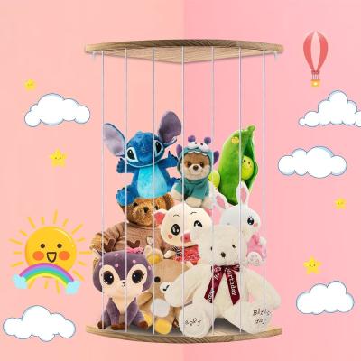 China Plush Soft Toy Storage for Toddler Play Room Wooden Corner Stuffed Animal Storage for sale