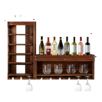 China Modern and Chic Wine Display Storage Rack with Bottle Stemware Glass Holder for sale