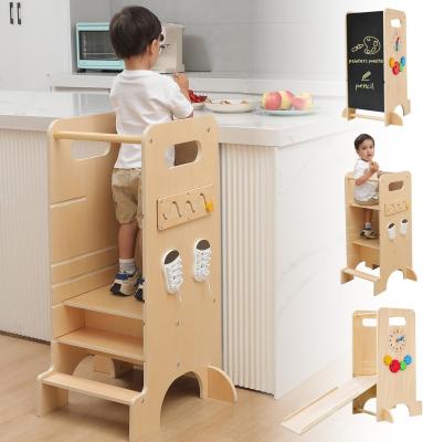 China Seasonal Wooden Learning Tower for Kids Foldable Kitchen Helper and Observation Tower for sale