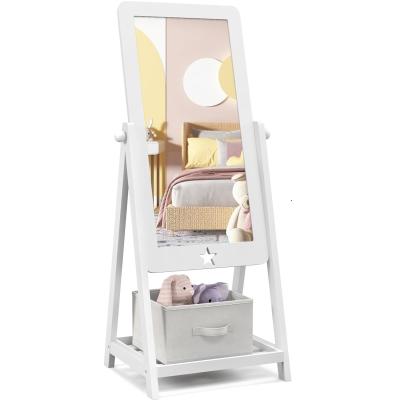 China Freestanding Full Length Dressing Mirror with 360 Degree Rotatable Rectangular Design for sale