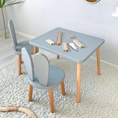 China Customized Logo Wooden Table And Chairs For Kids With Modern Design Montessori Activity for sale