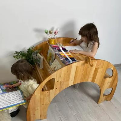 China Weihnachtsgeschenke Umweltfreundliche Montessori-Bücherregal für 202406 Kinder Holztischstuhl zu verkaufen