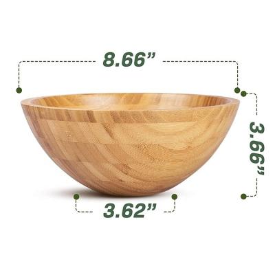 China Custom Logo Ecofriendly Natural Round Bamboo Salad Bowl for Modern Style Amazon Design for sale