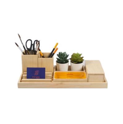 China Custom Wood Desktop Accessories Set Perfect Gift for Men's Office Organization for sale